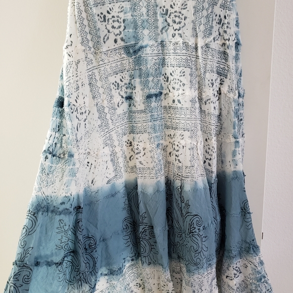 NWT Metrowear Gauzy Maxi Skirt, Lined, Teal & White, Sz.S, Pretty, Comfortable! - Picture 12 of 12